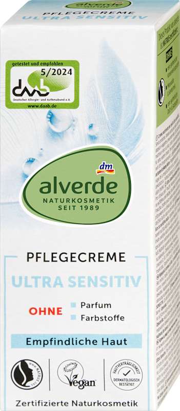 alverde NATURKOSMETIK Crème Visage Ultra Sensible, 50 ml