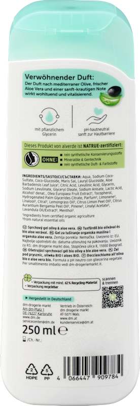 alverde NATURKOSMETIK Gel douche Olive Aloe Vera 250 ml