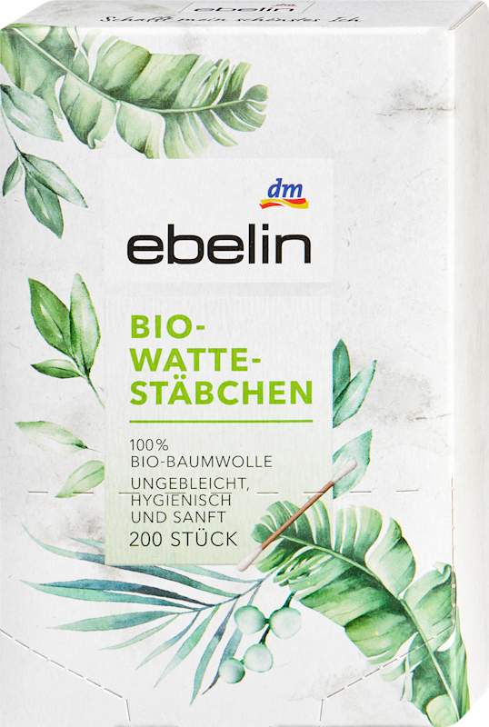 ebelin Cotons-tiges recyclés Bio GOTS 200 pièces