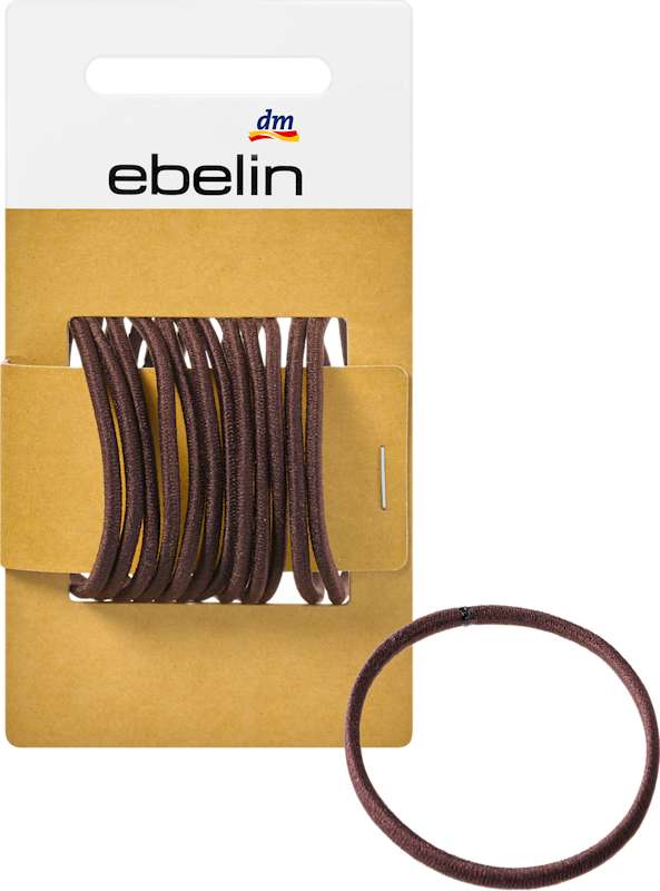 ebelin élastiques cheveux fins marron 12 pièces