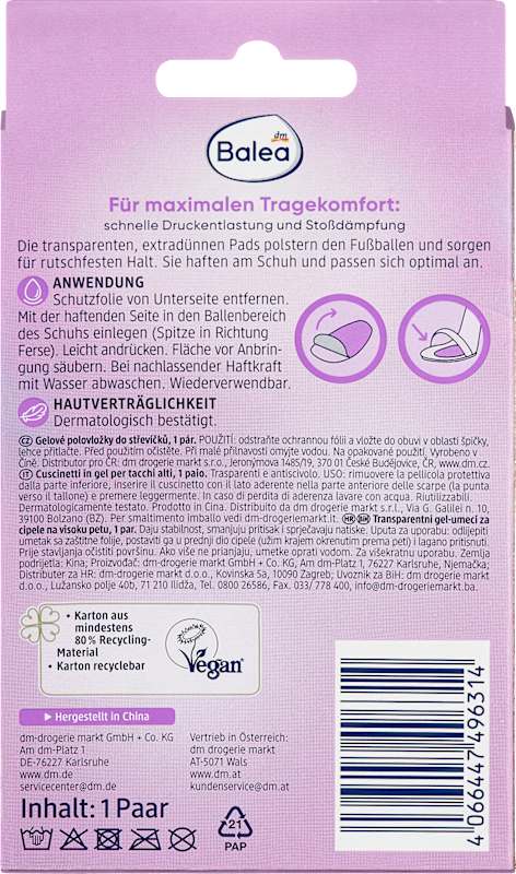 Balea Coussinets gel protection points de pression, 2 pièces