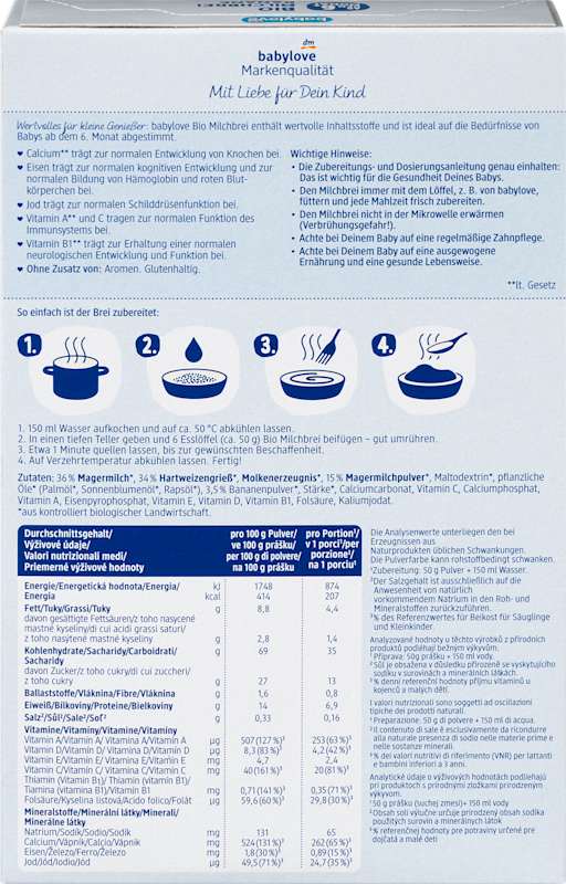 babylove Bouillie lactée semoule banane dès 6 mois 250 g