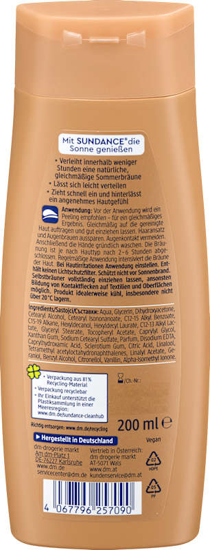 SUNDANCE Lait autobronzant TEINT 200 ml