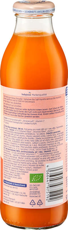 babylove Jus de carotte dès 1 an, 500 ml