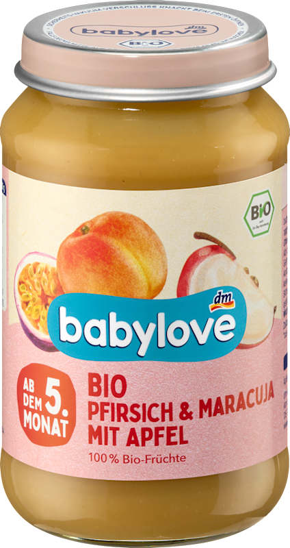 babylove Fruits pêche & maracuja avec pomme dès le 5e mois 190 g