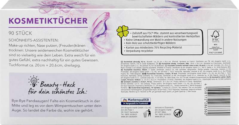 ebelin Mouchoirs cosmétiques, 90 pc