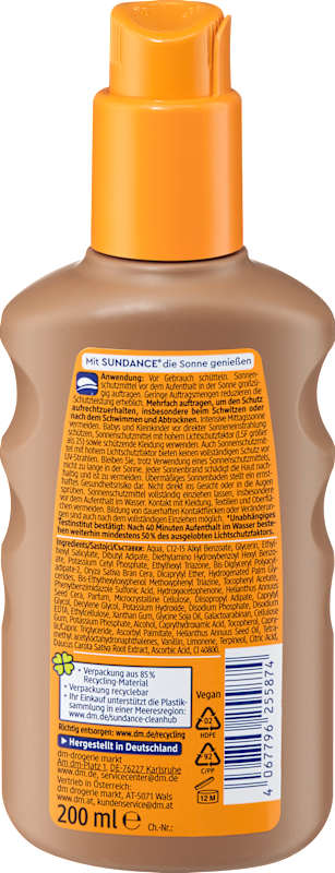 SUNDANCE Spray solaire carotène LSF 15 200 ml