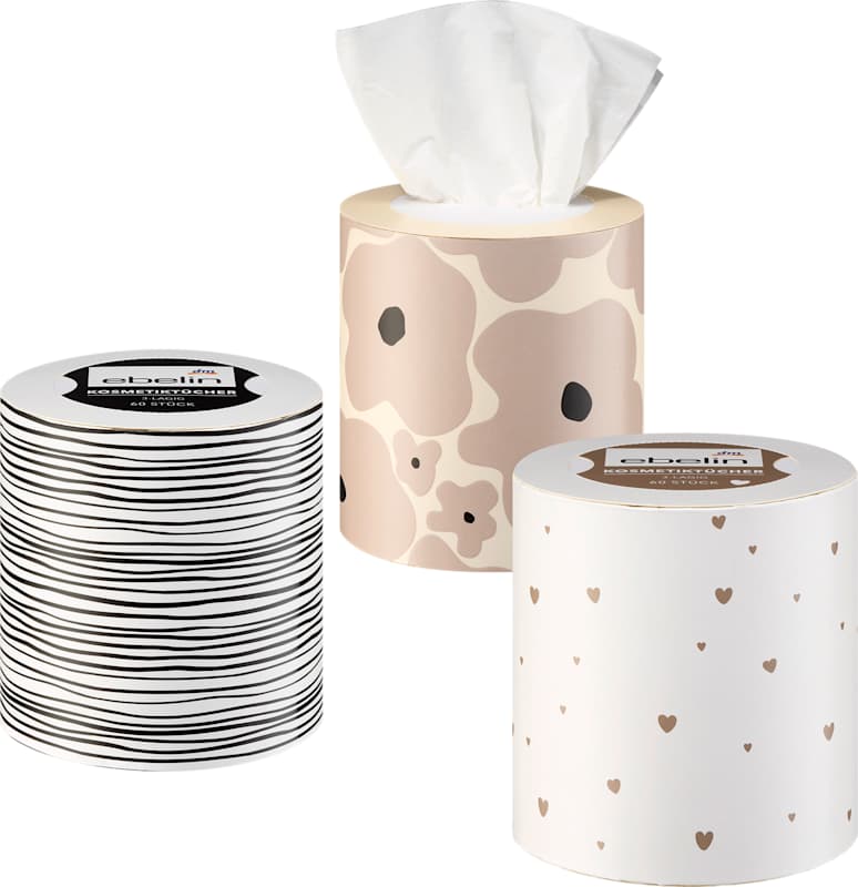 ebelin Mouchoirs cosmétiques boîte ronde 60 pcs