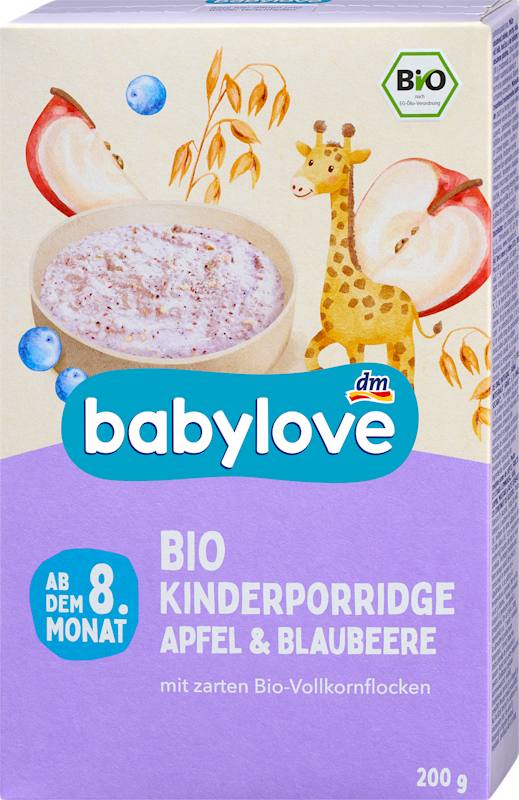 babylove Porridge pomme-myrtille dès le 8e mois 200 g