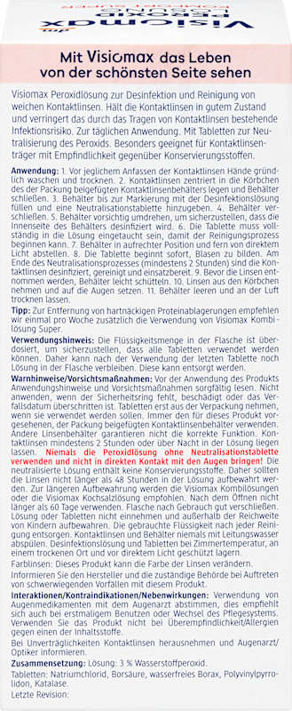 Visiomax Solution peroxyde Komfort Super lentilles souples avec étui 360 ml