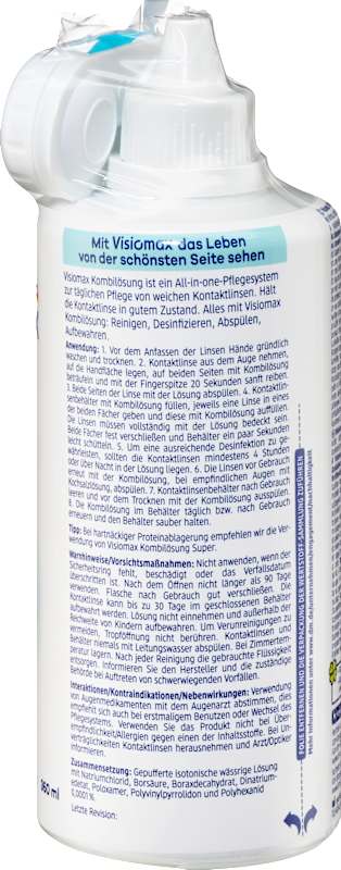 Visiomax solution lentilles tout-en-un avec étui 360 ml