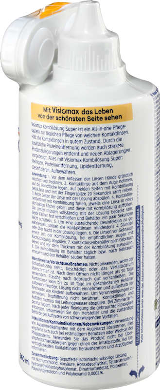Visiomax Solution lentilles tout-en-un Super avec étui, 360 ml