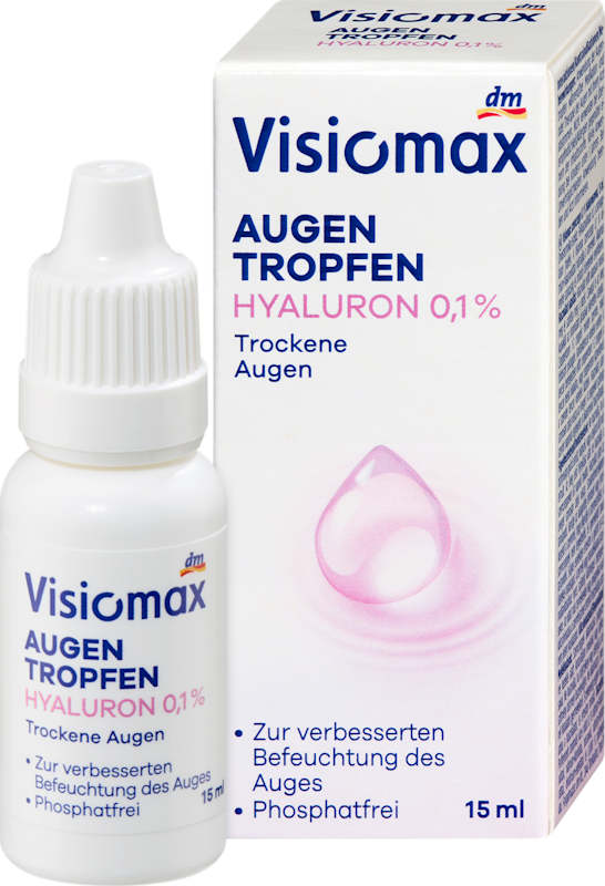 Visiomax Gouttes oculaires 0,1% acide hyaluronique 15 ml