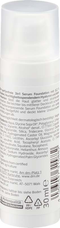 alverde NATURKOSMETIK sérum fond de teint 3en1 0,2% squalane 30 ml