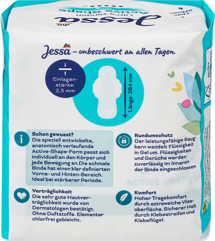 Jessa serviettes ultra Active Shape long 12 pièces