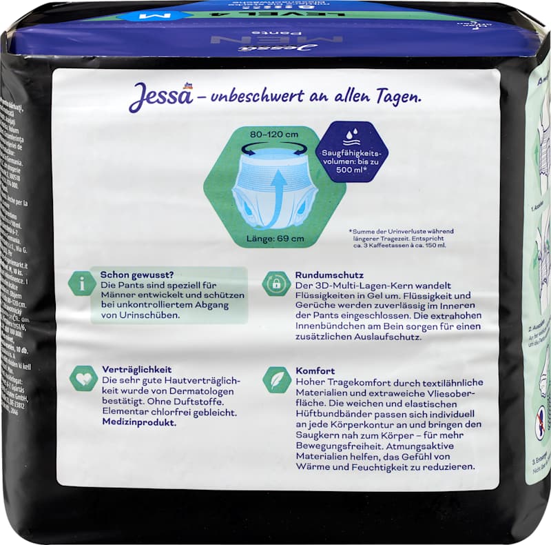 Jessa DISKRET Men Pants incontinence Niveau 4 Taille M 10 pièces