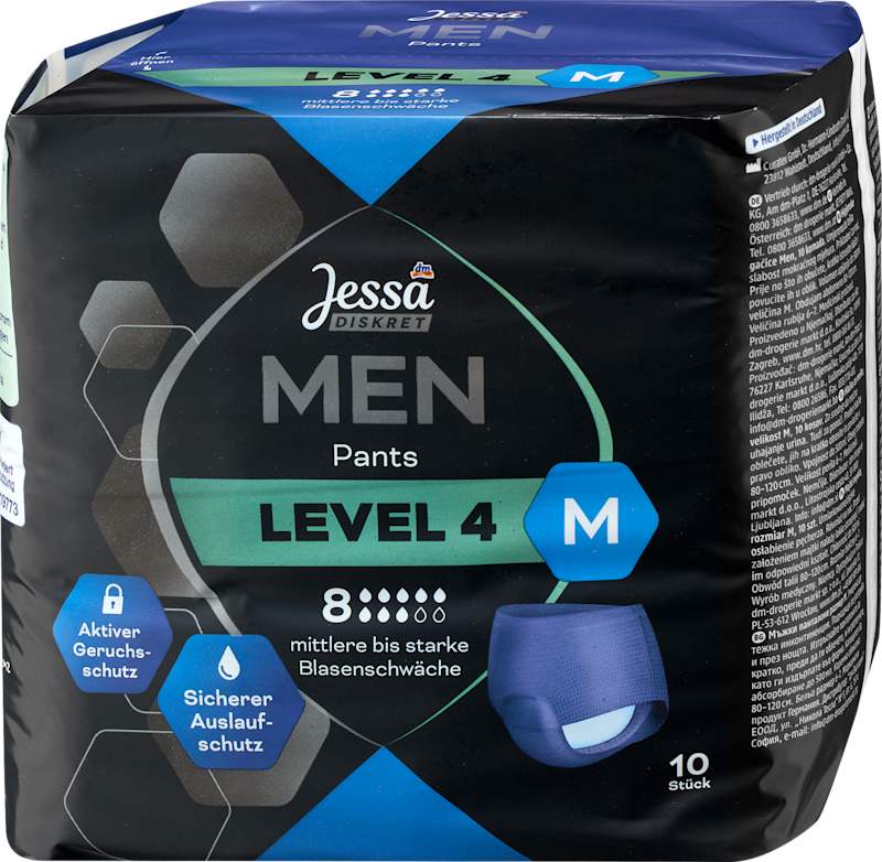Jessa DISKRET Men Pants incontinence Niveau 4 Taille M 10 pièces