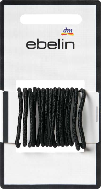 ebelin Élastiques cheveux fins petits, noir, 15 pièces