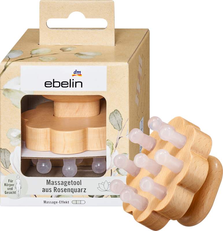 ebelin outil de massage en quartz rose, 1 pièce