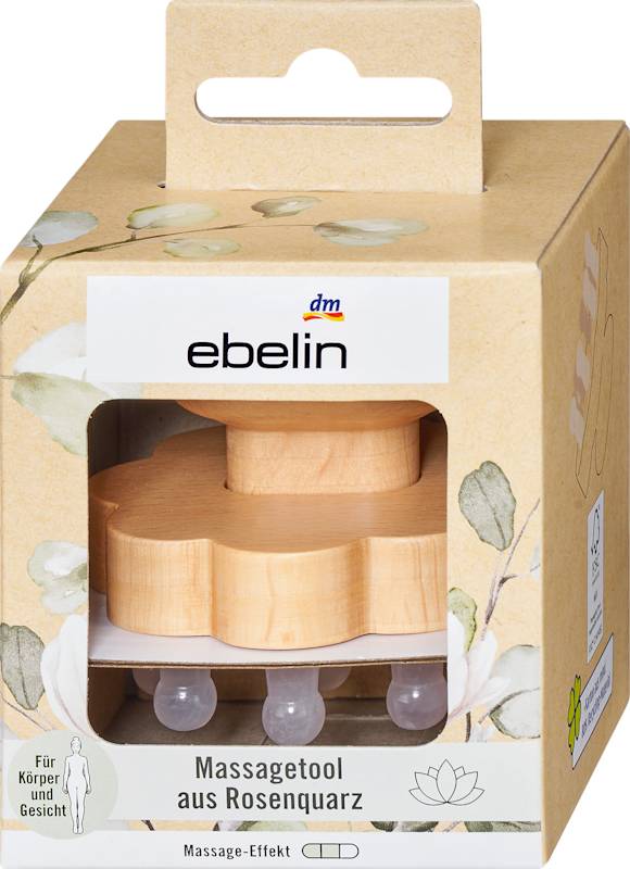 ebelin outil de massage en quartz rose, 1 pièce