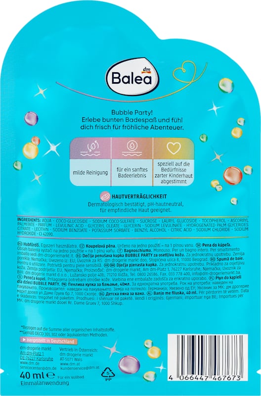 Balea Bain moussant Bubble Party 40 ml
