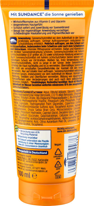 SUNDANCE Crème solaire LSF 50 100 ml