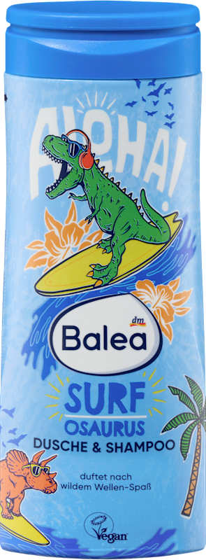 Balea Enfant gel douche & shampoing 2en1 Surfosaurus, 300 ml