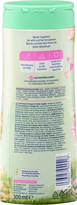 Balea enfant gel douche & shampoing 2en1 Better Together 300 ml