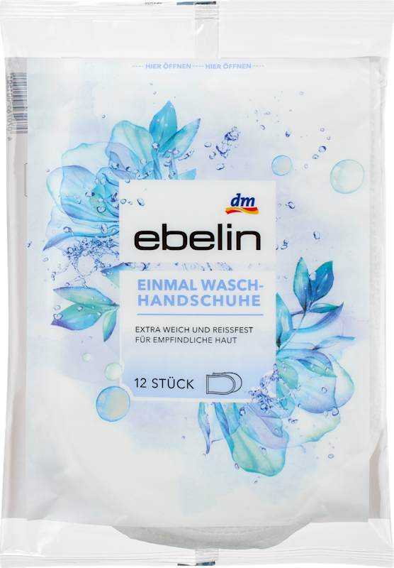 ebelin Gants de toilette jetables 12 pièces