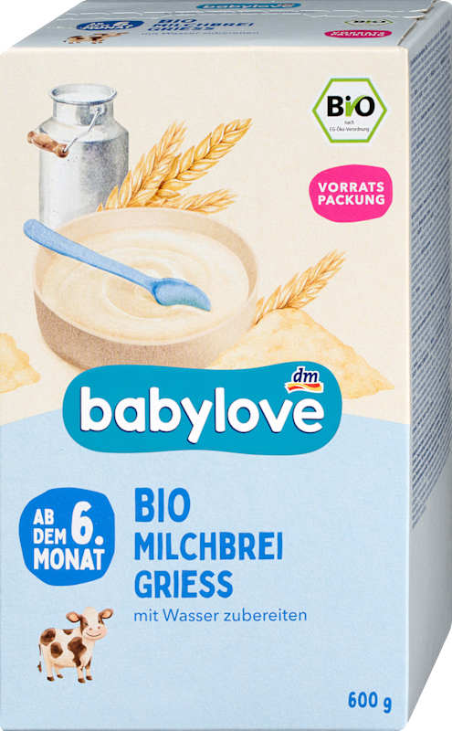 babylove bouillie du soir lait semoule dès 6 mois 600 g