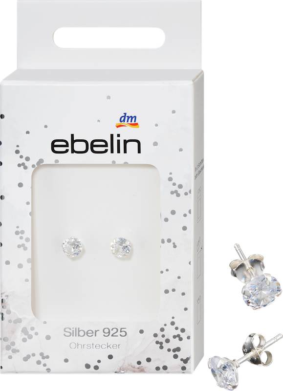 ebelin Boucles d'oreilles strass argent 925 2 pièces