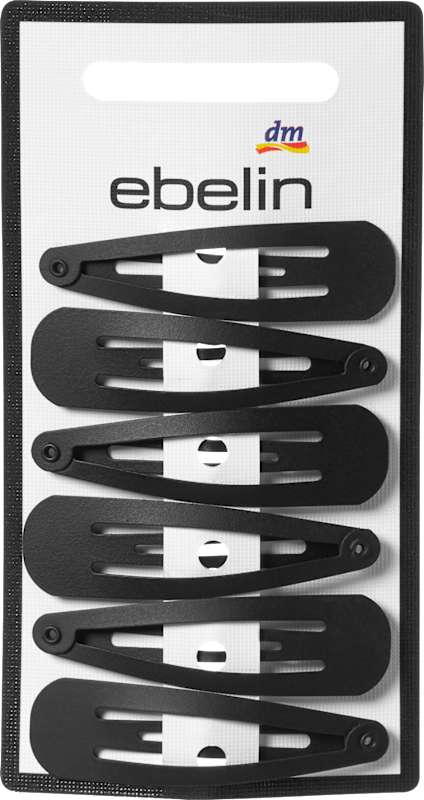 ebelin pinces à cheveux moyennes noir 6 pièces