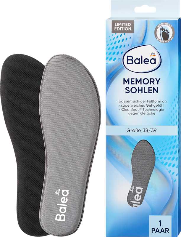 Balea semelles Memory Foam taille 38/39 (1 paire), 2 pièces