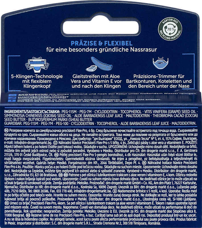 Balea MEN lames de rasoir precision5 Flex-Pro 4 pièces