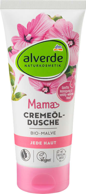 alverde NATURKOSMETIK douche crème-huile Mama mauve, 200 ml