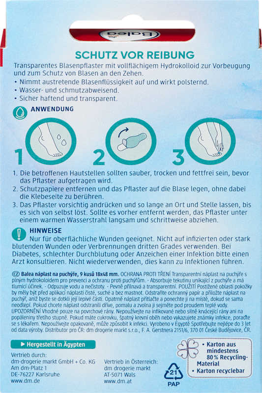 Balea Pansements ampoules orteils, 9 pièces