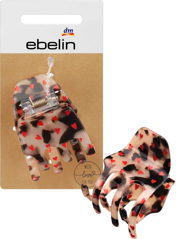 ebelin Pince à cheveux imprimé cœurs 1 pièce