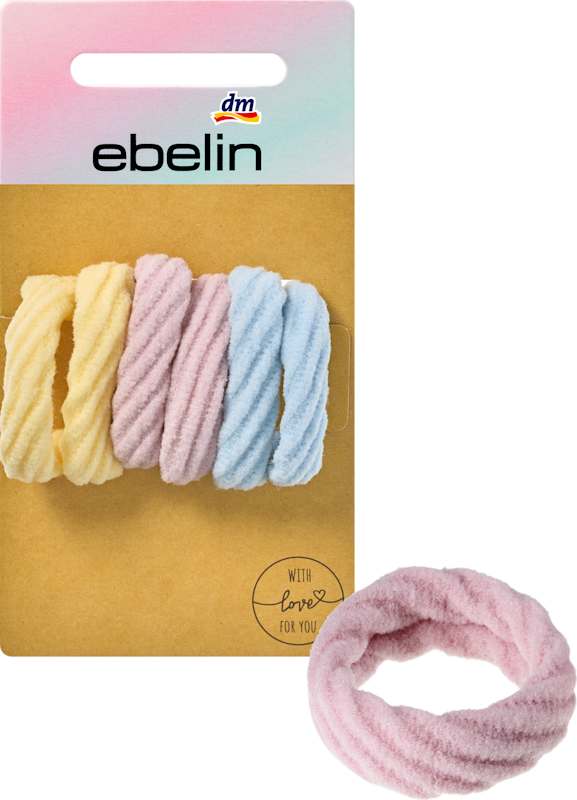 ebelin Élastiques cheveux souples jaune lilas bleu 6 pièces