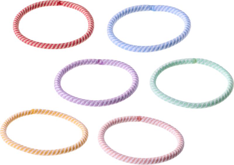 ebelin Élastiques à cheveux rayés multicolores 12 pièces