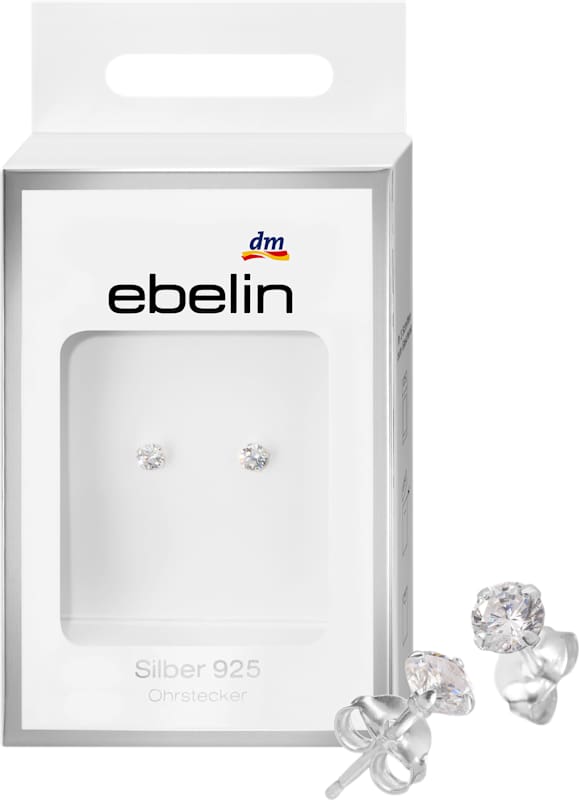 ebelin boucles d'oreilles argent 925 strass 2 pièces