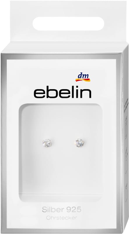 ebelin boucles d'oreilles argent 925 strass 2 pièces