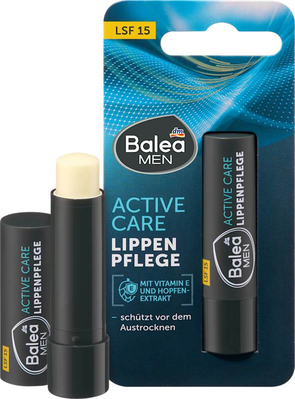 Balea MEN Soin lèvres active care LSF 15, 4,8 g