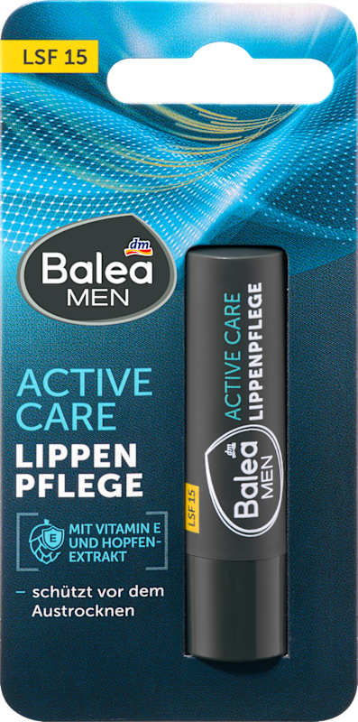 Balea MEN Soin lèvres active care LSF 15, 4,8 g