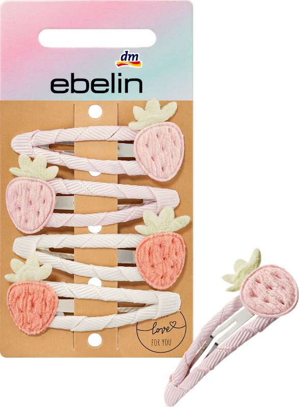 ebelin Pinces à cheveux fraises 4 pièces