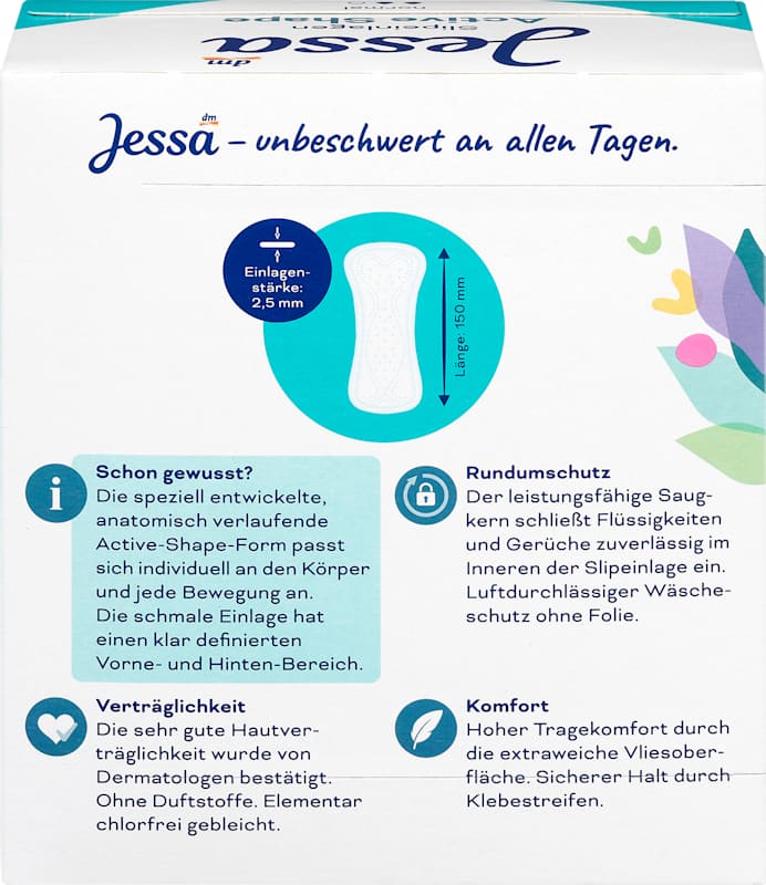 Jessa Protège-slips Active Shape Normal, 50 pc