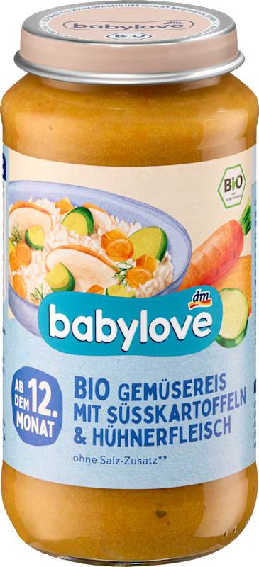 babylove Menu riz aux légumes patate douce et poulet dès 12 mois 250 g