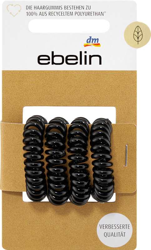 ebelin Élastiques spirale petits noir 4 pièces