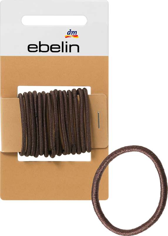 ebelin Élastiques cheveux fins marron, 15 pièces