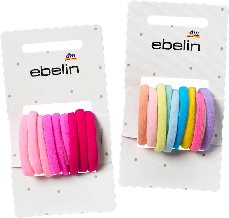 ebelin Élastiques à cheveux rose/multicolore 9 pc