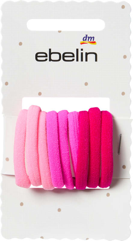 ebelin Élastiques à cheveux rose/multicolore 9 pc